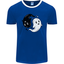 Funny Halloween Ying Yang Ghosts Mens Ringer T-Shirt FotL Royal Blue/White
