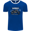 Cafe Racer Motorbike Motorcycle Biker Mens Ringer T-Shirt FotL Royal Blue/White