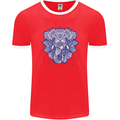 Elephant Mandala Art Mens Ringer T-Shirt FotL Red/White