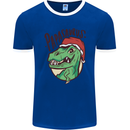 Christmas Papasaurus T-Rex Dinosaur Mens Ringer T-Shirt FotL Royal Blue/White