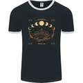 Moonbeams Moon Phases Celestial Pagan Mens Ringer T-Shirt FotL Black/White
