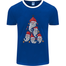 Santa Clause Christmas Tree Mens Ringer T-Shirt FotL Royal Blue/White