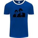 Dick and Doof Aka Laurel & Hardy Mens Ringer T-Shirt FotL Royal Blue/White