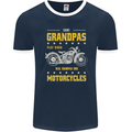 Some Grandpas Funny Biker Motorcycle Bike Mens Ringer T-Shirt FotL Navy Blue/White