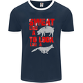 Sweat Like a Pig to Look Like a Fox Gym Mens Ringer T-Shirt FotL Navy Blue/White