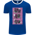 Trains Trainspotting Rail Carriages Mens Ringer T-Shirt FotL Royal Blue/White