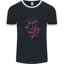 Demon Skull Devil Satan Grim Reaper Gothic Mens Ringer T-Shirt FotL Black/White