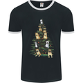 Funny Dog Christmas Tree Mens Ringer T-Shirt FotL Black/White