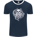 Cthulhu Skull Mens Ringer T-Shirt FotL Navy Blue/White