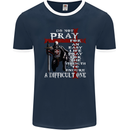 Do Not Pray Knights Templar St Georges Day Mens Ringer T-Shirt FotL Navy Blue/White