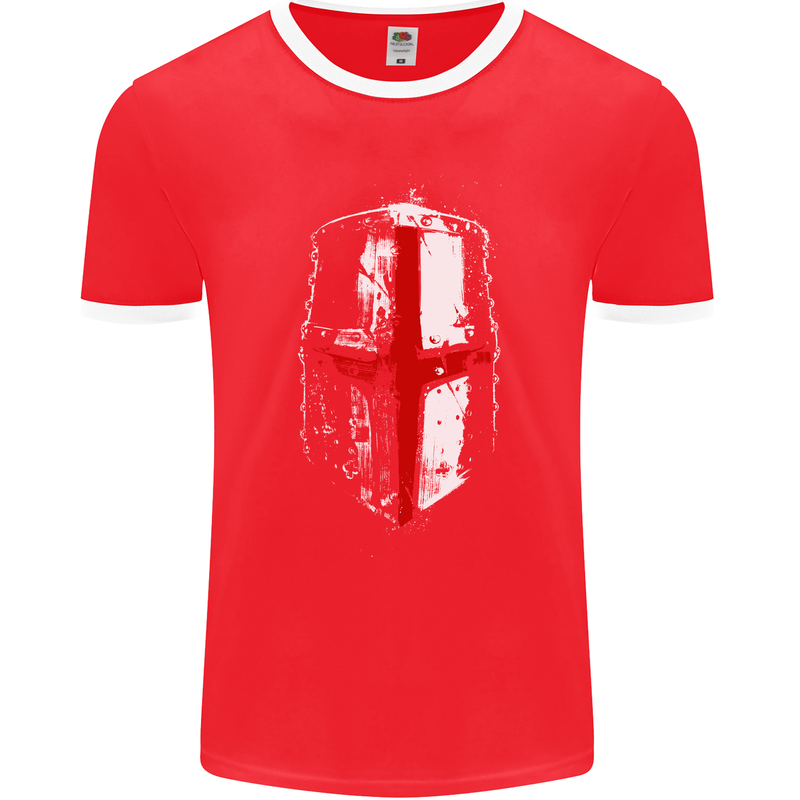 Helmet Gym England Flag St Georges Day Mens Ringer T-Shirt FotL Red/White