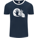 Rabbit Hand Shadow Funny Silhouette Mens Ringer T-Shirt FotL Navy Blue/White