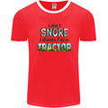 I Dont Snore I Dream Tractor Farmer Farming Mens Ringer T-Shirt FotL Red/White