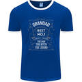 Father's Day No 1 Grandad Man Myth Legend Mens Ringer T-Shirt FotL Royal Blue/White