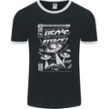 UFO's Attack! Aliens Out of Space Mens Ringer T-Shirt FotL Black/White
