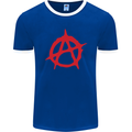 Anarchist Anarchism Logo Symbol Activist Mens Ringer T-Shirt FotL Royal Blue/White