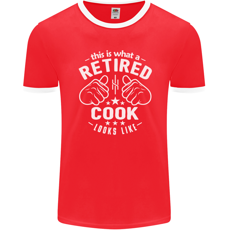 This Is What a Retired Cook Looks Like Mens Ringer T-Shirt FotL Red/White