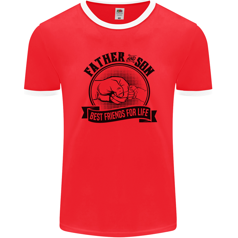 Father & Son Best Friends Father's Day Mens Ringer T-Shirt FotL Red/White