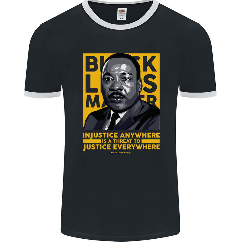 MLK Martin Luther King Black Lives Matter Mens Ringer T-Shirt FotL Black/White