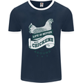 Life is Better With Chickens Around Farming Mens Ringer T-Shirt FotL Navy Blue/White