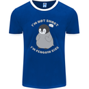 Im Not Short Im Penguine Size Funny Mens Ringer T-Shirt FotL Royal Blue/White