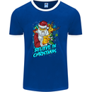 Believe in Christmas Funny Santa Xmas Mens Ringer T-Shirt FotL Royal Blue/White
