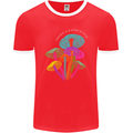 Freedom Is a State of Mind Magic Mushrooms Mens Ringer T-Shirt FotL Red/White