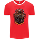 Motorbike Chopper Rebels Bikers Beers Mens Ringer T-Shirt FotL Red/White
