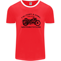 A Girl Who Loves Motorcycles Biker Mens Ringer T-Shirt Red/White