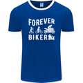 Motorbike Motorcycle Forever Biker Mens Ringer T-Shirt FotL Royal Blue/White