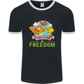 Education Is Freedom Teaching Teacher Mens Ringer T-Shirt FotL Black/White