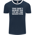 You Can't Scare Two Daughters Father's Day Mens Ringer T-Shirt FotL Navy Blue/White