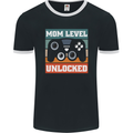 Mom Level Unlocked New Mommy Baby Born Mens Ringer T-Shirt FotL Black/White