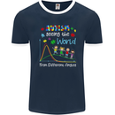 Autism World From Different Angles Autistic Mens Ringer T-Shirt FotL Navy Blue/White