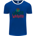 Gangsta Wrapper Funny Christmas Present Mens Ringer T-Shirt FotL Royal Blue/White