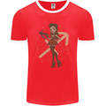 Sagittarius Steampunk Woman Zodiac Mens Ringer T-Shirt FotL Red/White