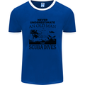 An Old Man That Scuba Dives Diver Dive Mens Ringer T-Shirt FotL Royal Blue/White