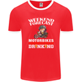 Weekend Forecast Motorbikes Mens Ringer T-Shirt FotL Red/White