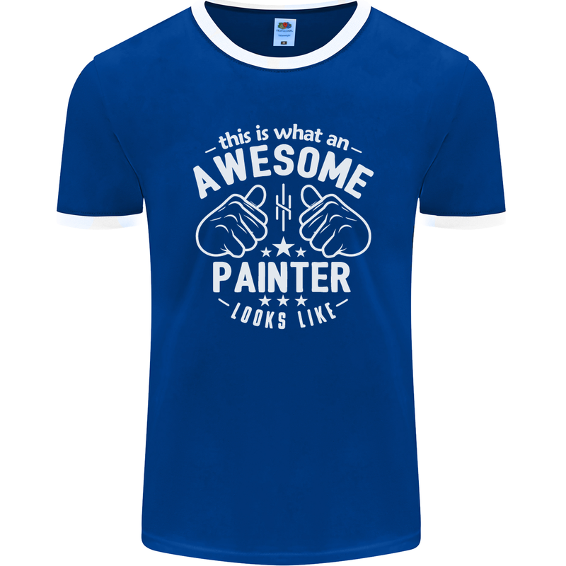 This Is What an Awesome Painter Looks Like Mens Ringer T-Shirt FotL Royal Blue/White