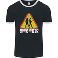 Smombie Antisocial Phone Addict Smartphone Mens Ringer T-Shirt FotL Black/White