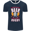 Weekend Forecast Beer Alcohol Rugby Funny Mens Ringer T-Shirt FotL Navy Blue/White