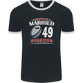 49 Year Wedding Anniversary 49th Rugby Mens Ringer T-Shirt FotL Black/White