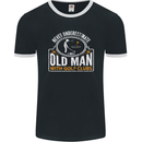 An Old Man With Golf Clubs Funny Golfing Mens Ringer T-Shirt FotL Black/White