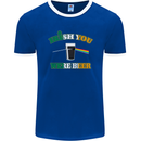 Irish You Were Beer St. Patrick's Day Beer Mens Ringer T-Shirt FotL Royal Blue/White
