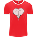 Skull Skeleton Boxing MMA Muay Thai Boxer Mens Ringer T-Shirt FotL Red/White