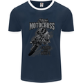 Extreme Motocross Dirt Bike MotoX Motosport Mens Ringer T-Shirt FotL Navy Blue/White