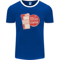 This Teacher Needs Coffee Funny Teaching Mens Ringer T-Shirt FotL Royal Blue/White