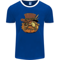 Steampunk Pumpkin Halloween Mens Ringer T-Shirt FotL Royal Blue/White