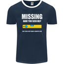 Missing Spirit Level Builder Bricklayer Mens Ringer T-Shirt FotL Navy Blue/White