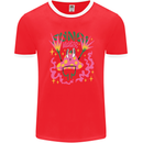 Fungi Magic Mushrooms Trippy LSD Mens Ringer T-Shirt FotL Red/White